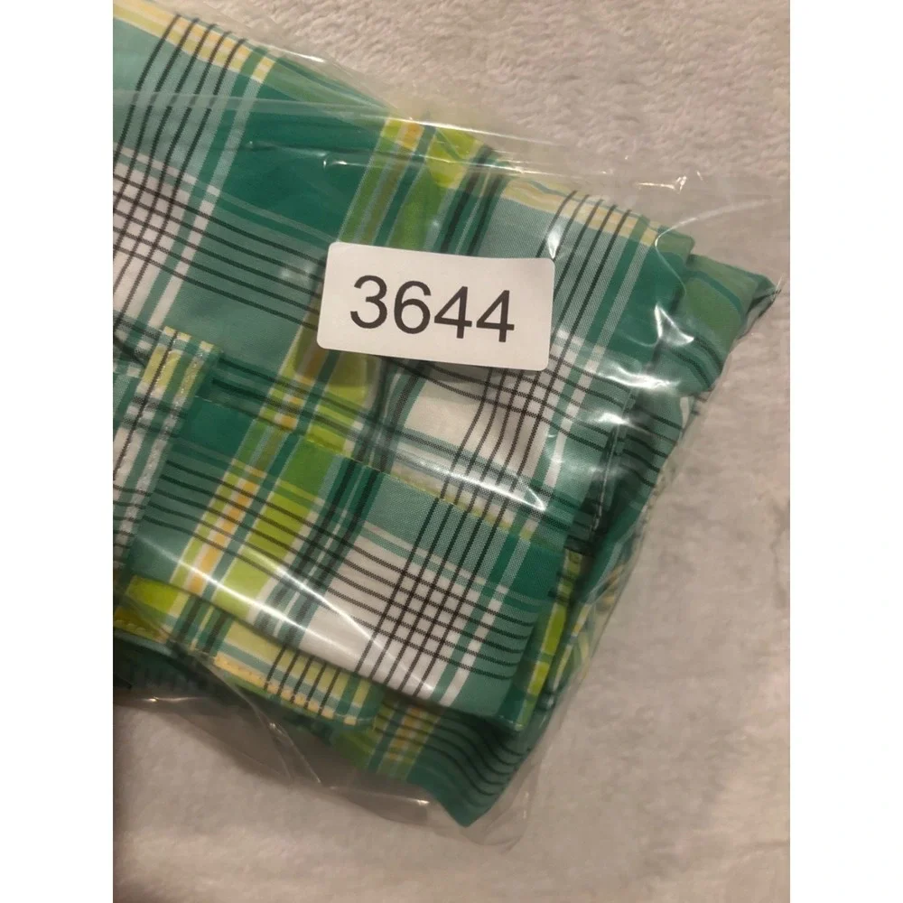 Jones New York Shorts Women's 10 Bermuda‎ Green Plaid Summer Bright Casual